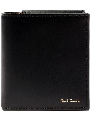 Logo Rainbow Stripe Half Wallet Black - PAUL SMITH - BALAAN 1