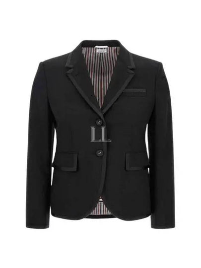 Women's Slim Fit Wool Fresco Sports Single Coat Black - THOM BROWNE - BALAAN 2