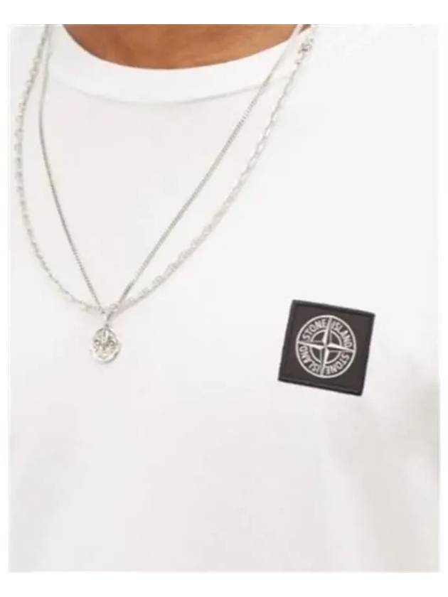 Logo Patch Short Sleeve T-Shirt White - STONE ISLAND - BALAAN 4