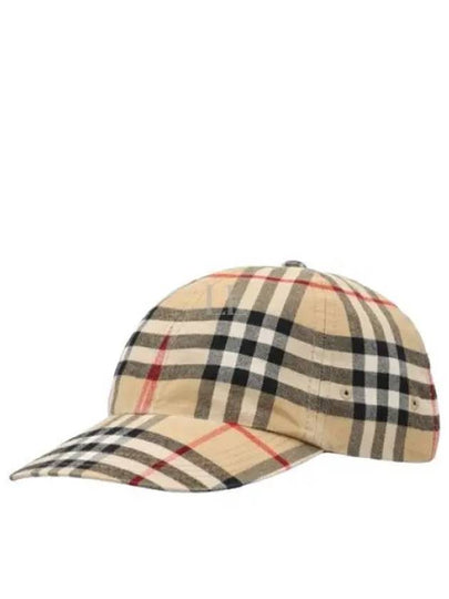 Check Cotton Ball Cap Beige - BURBERRY - BALAAN 2