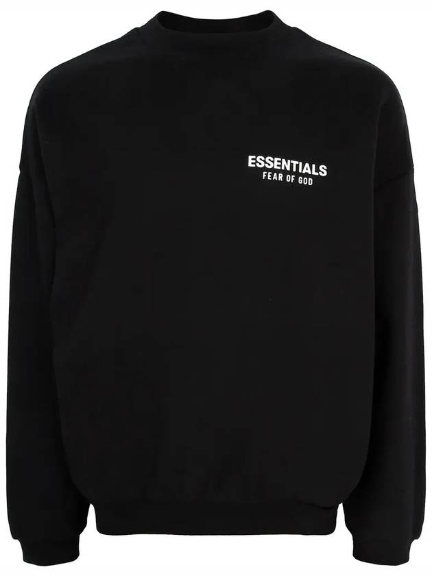 Essentials Logo Print Crew Neck Sweatshirt Black - FEAR OF GOD ESSENTIALS - BALAAN 2