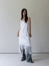 Layered Fringe Jersey Dress WHITE - RUBATI - BALAAN 2