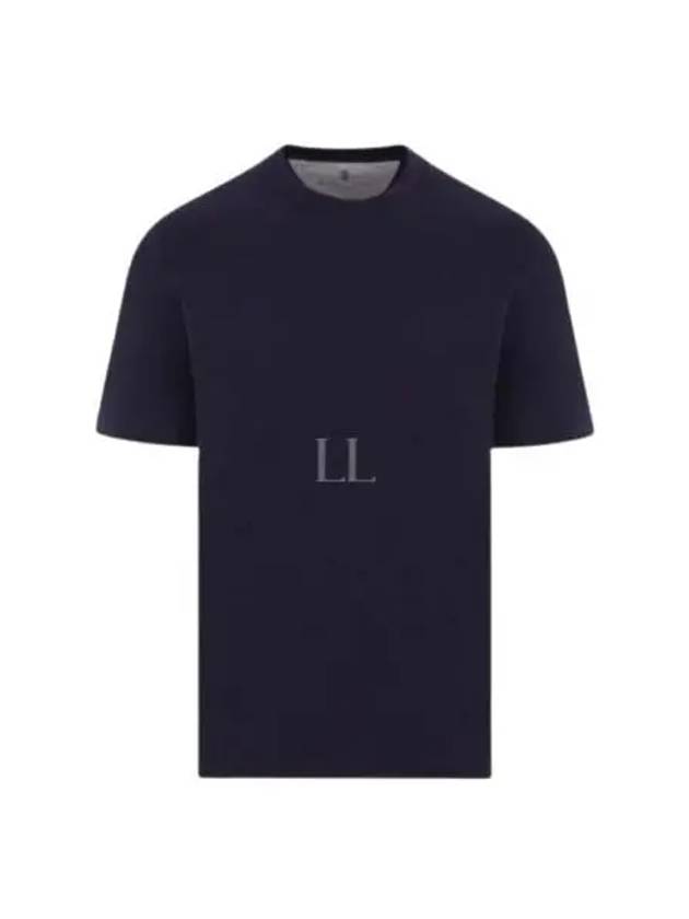 Crew Neck Short Sleeve T-Shirt Navy - BRUNELLO CUCINELLI - BALAAN 2