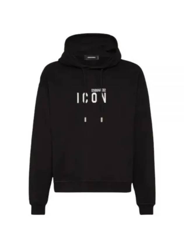 Icon Relax Fit Hoodie Sweatshirt Black - DSQUARED2 - BALAAN 2