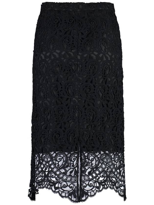 Women's Macrame Lace Pencil Skirt Black - BURBERRY - BALAAN 3