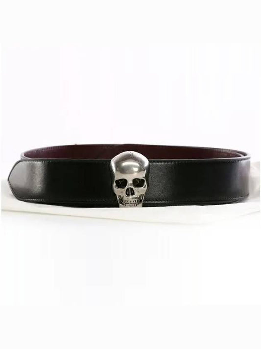 Skull buckle leather belt black 575970 1XI8Y - ALEXANDER MCQUEEN - BALAAN 2