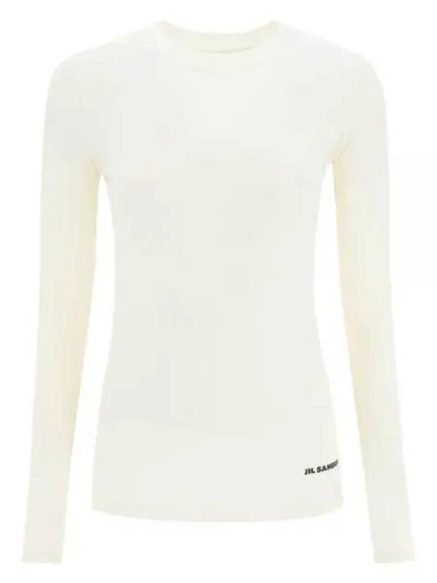 Women s Wool Blended Long Sleeve T Shirt Ivory J40GC0022 J70021 - JIL SANDER - BALAAN 1