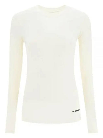 Women s Wool Blended Long Sleeve T Shirt Ivory J40GC0022 J70021 - JIL SANDER - BALAAN 1