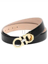 Reversible Gancini Leather Belt Black - SALVATORE FERRAGAMO - BALAAN 2