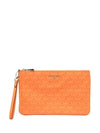 Jet Set Monogram Leather Clutch Bag Orange - MICHAEL KORS - BALAAN 1