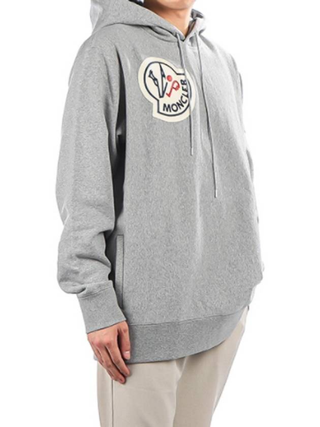 Genius 1952 Logo Patch Hoodie Grey - MONCLER - BALAAN 4