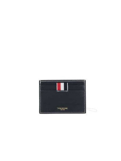 Stitched Vacchetta Card Wallet Navy - THOM BROWNE - BALAAN 2