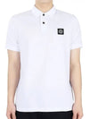 Pique Stretch Cotton Short Sleeve Polo Shirt White - STONE ISLAND - BALAAN 3