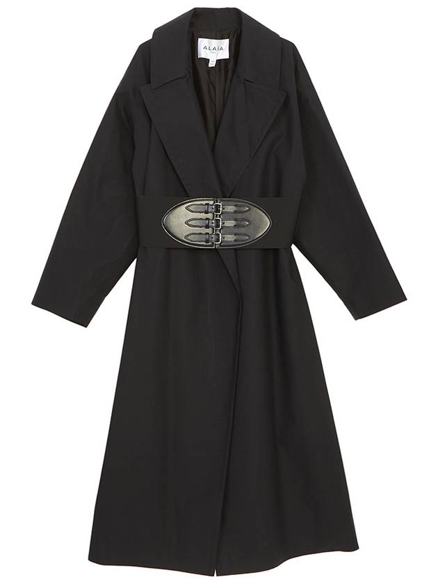 Belted Cotton Trench Coat Black - ALAIA - BALAAN 2