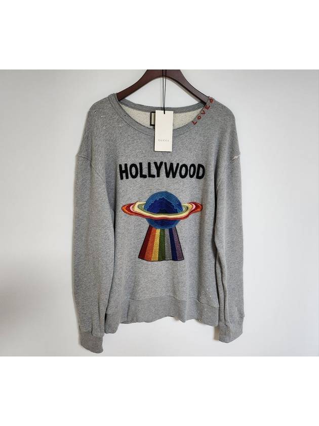 L Gray Hollywood UFO embroidery sweatshirt 475373 - GUCCI - BALAAN 1