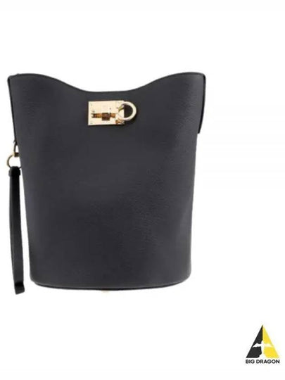 Gold Studio Bucket Bag Black - SALVATORE FERRAGAMO - BALAAN 2