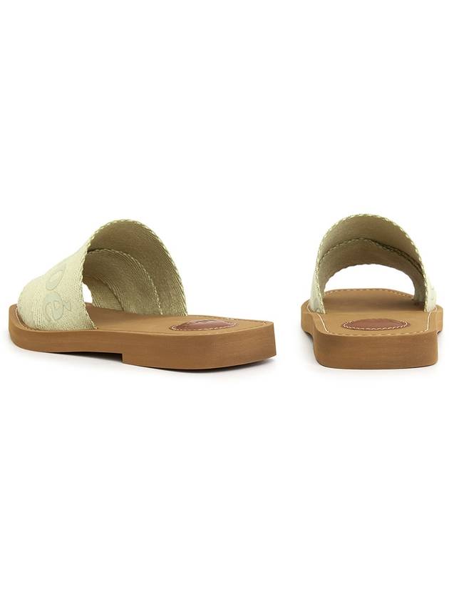 Woody Logo Flat Mule Slippers Green - CHLOE - BALAAN 7