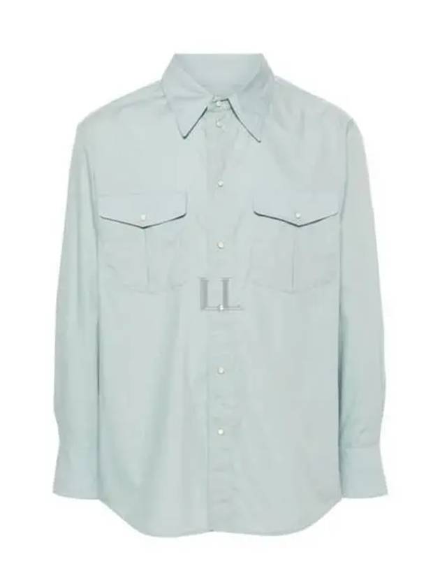 Western Poplin Long Sleeve Shirt Blue - LEMAIRE - BALAAN 2