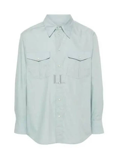 Western Poplin Long Sleeve Shirt Blue - LEMAIRE - BALAAN 2