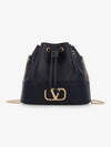 V Logo Chain Bucket Bag Black - VALENTINO - BALAAN 2