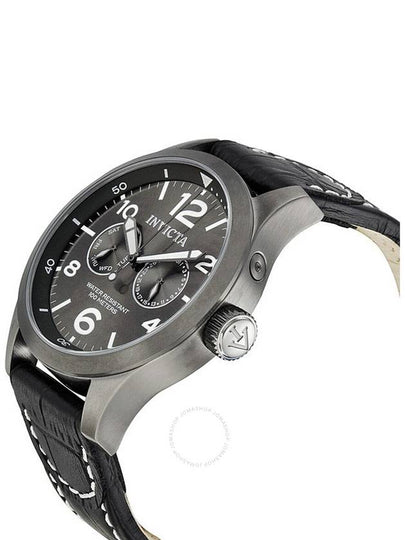 Invicta Specialty Military Grey Dial Black Leather Men's Watch 10492 - INVICTA - BALAAN 2