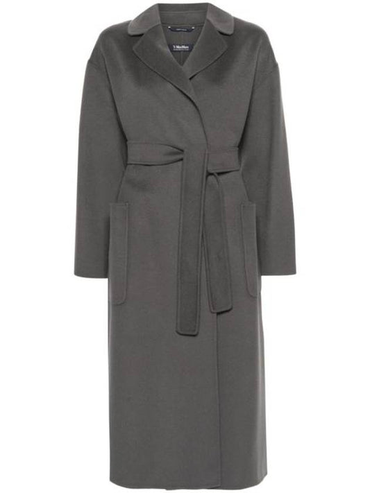 Nina Belted Virgin Wool Single Coat Grey - S MAX MARA - BALAAN 1