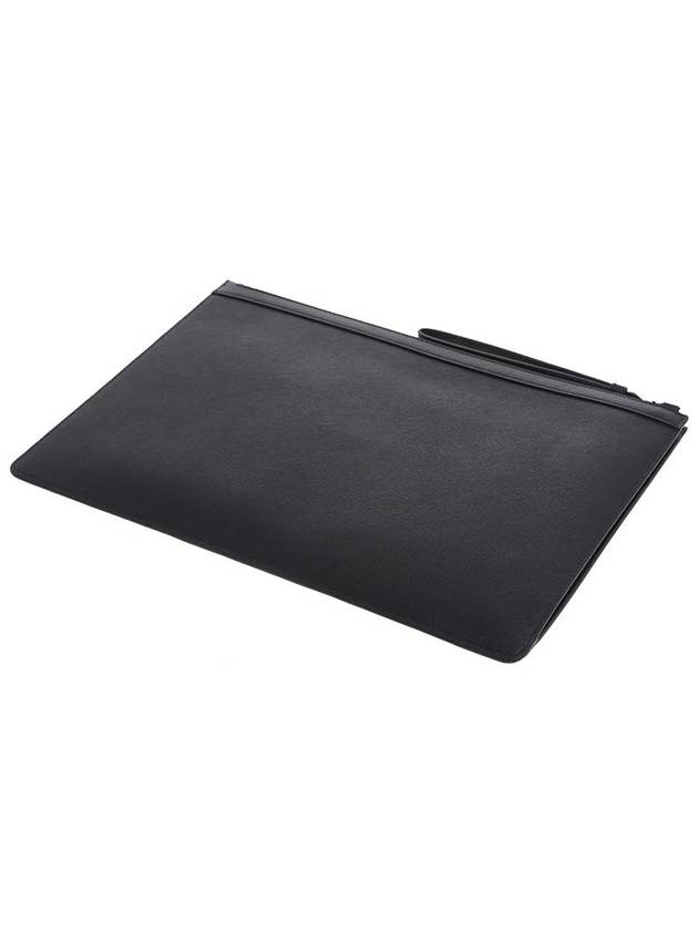 Bollis Large Recycled Leather Clutch Bag Black - BALLY - BALAAN 6