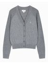 Jeans V-Neck Rib Knit Cardigan Grey Heather - CALVIN KLEIN - BALAAN 1