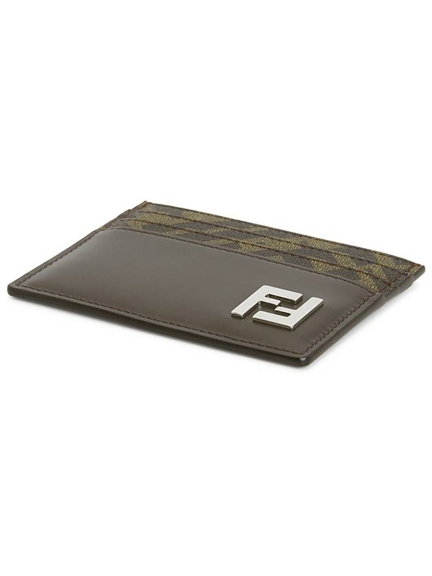 FF Square Leather Card Wallet Brown - FENDI - BALAAN 4