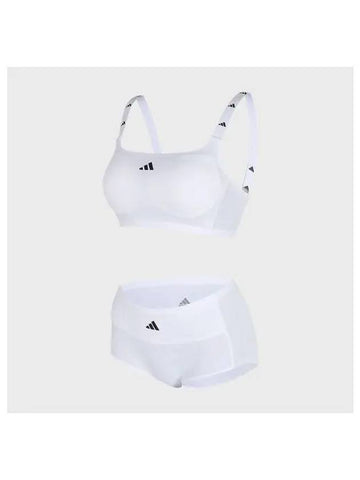 adidas UNDERWEAR Performance AeroReady Hybrid Bra Panties WH - ADIDAS - BALAAN 1