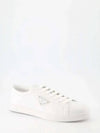 Brushed Leather Sneakers White Black - PRADA - BALAAN 2