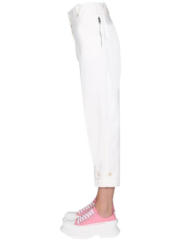 Military Cuff Gabardine Straight Pants White - ALEXANDER MCQUEEN - BALAAN 4