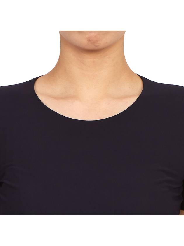 Crew Neck Plain Slim Polyamide Short Sleeve T-shirt Navy - JIL SANDER - BALAAN 7