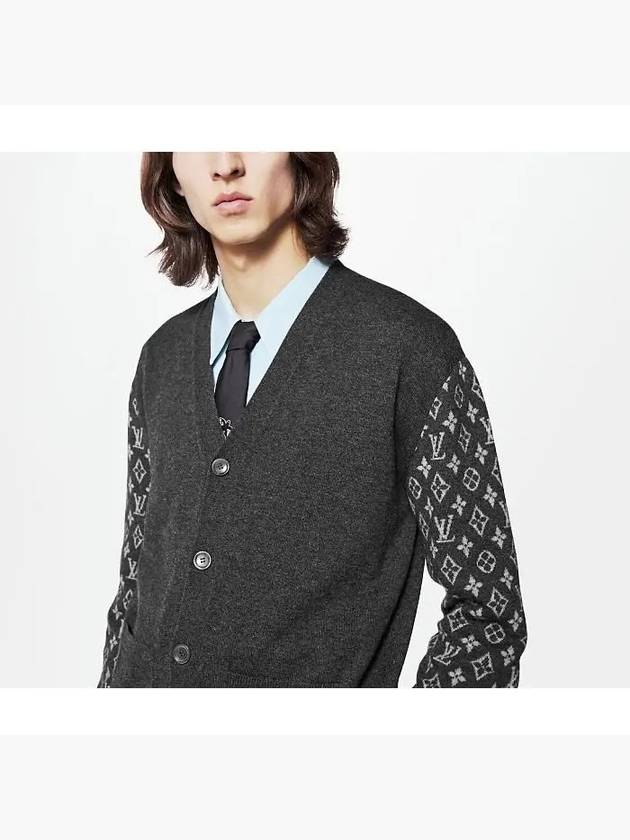 Men's Monogram Mix Cashmere Cardigan Grey - LOUIS VUITTON - BALAAN 3