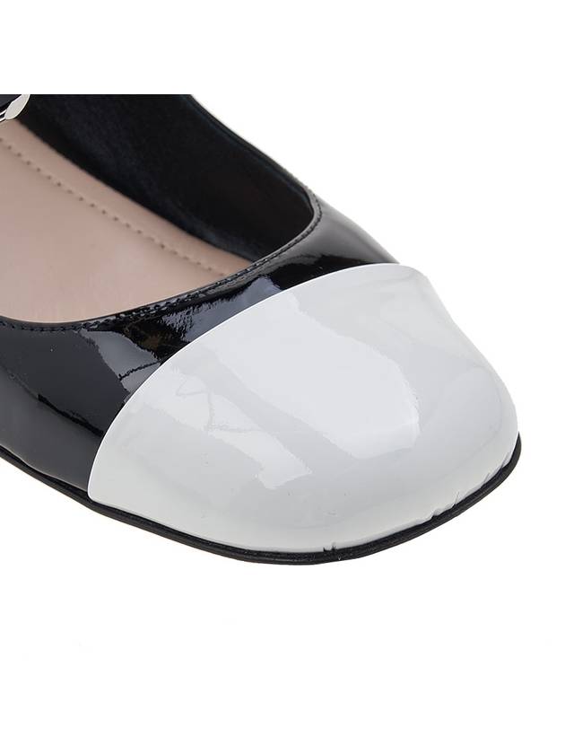 patent leather ballerina black white - MIU MIU - 10