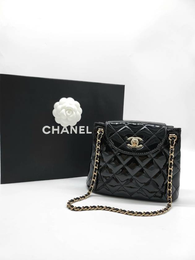 CC logo two way patent chain bag gold black - CHANEL - BALAAN 2