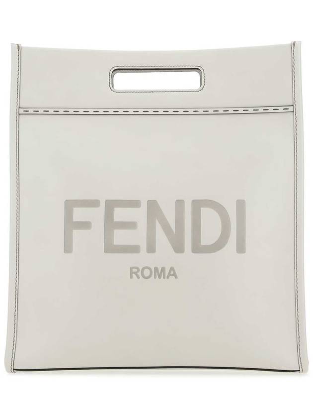 leather shopping tote bag light gray - FENDI - BALAAN 2