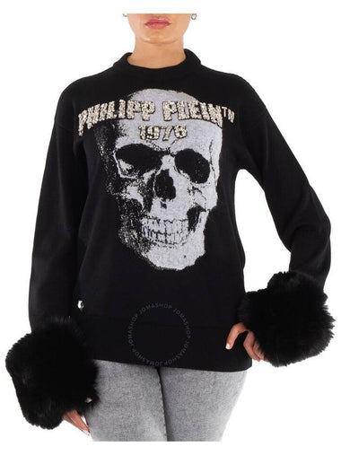 Philipp Plein Skull Embroidered Round Neck Pullover, Size Large - PHILIPP PLEIN - BALAAN 1