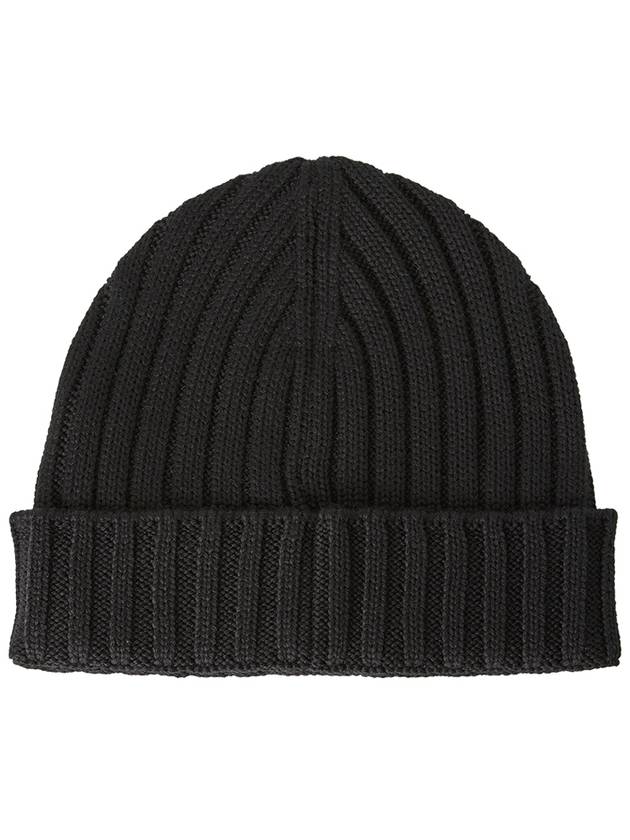 Extra Fine Merino Wool Logo Beanie Black - CP COMPANY - BALAAN 3