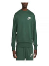 Men's Club French Terry Crew Long Sleeve T-Shirt Green - NIKE - BALAAN 2