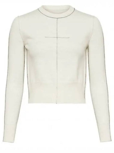 Wool Round Neck Knit Top White - MAISON MARGIELA - BALAAN 1