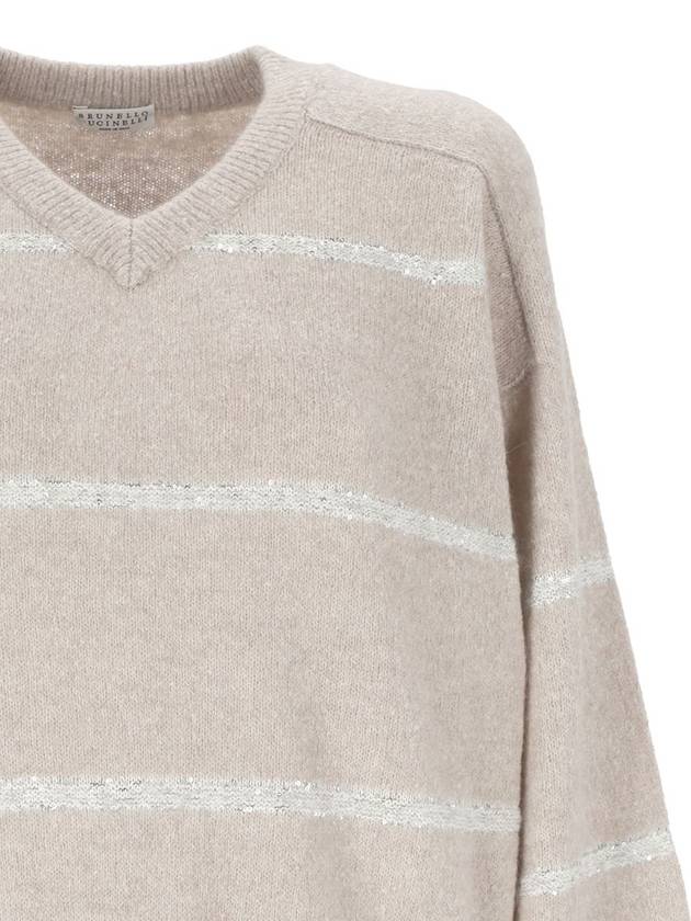 24FW Sweater MSP710602P CHL22 OYSTER - BRUNELLO CUCINELLI - BALAAN 3