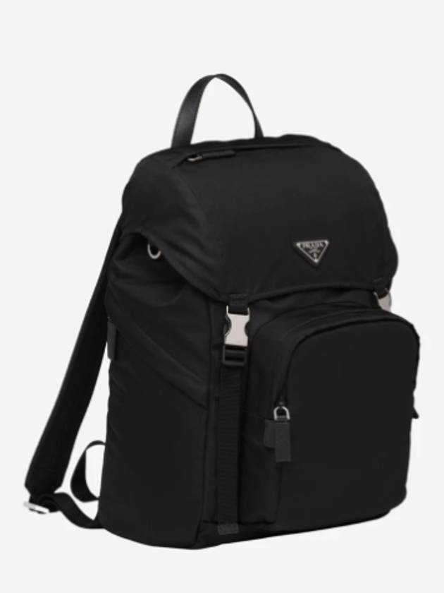 Re-Nylon Saffiano Leather Backpack Black - PRADA - BALAAN 3