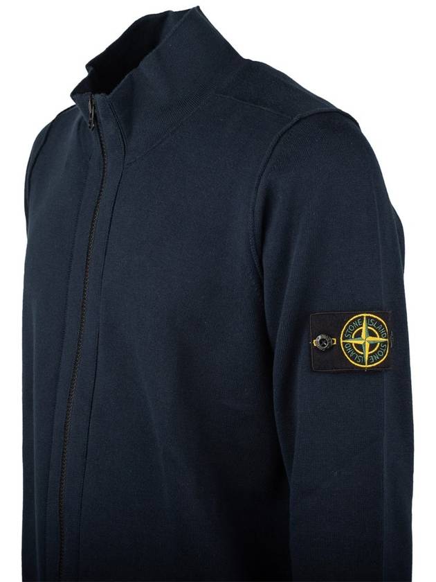 Wappen Patch Cotton Zip-Up Cardigan Navy - STONE ISLAND - BALAAN 4