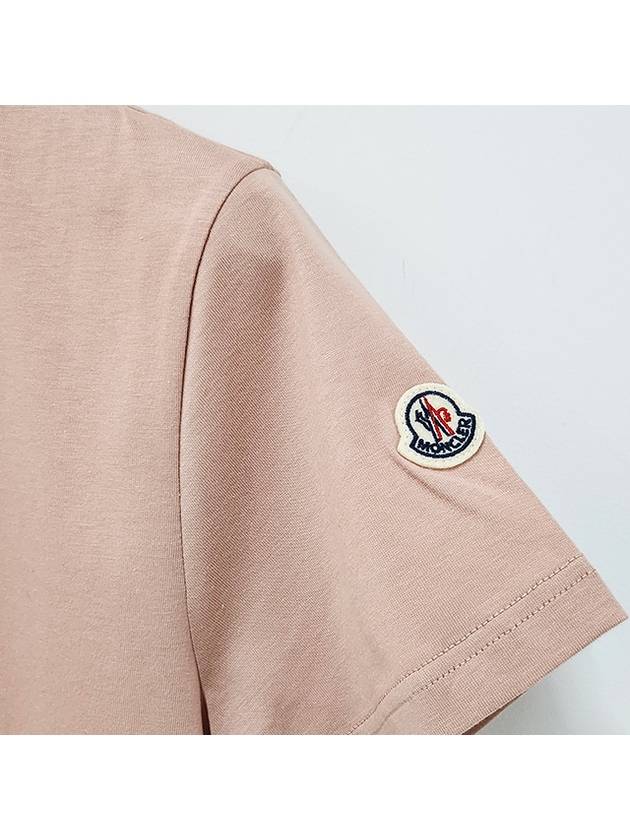 Cotton Jersey Short Sleeve T Shirt Light Pink - MONCLER - BALAAN 5