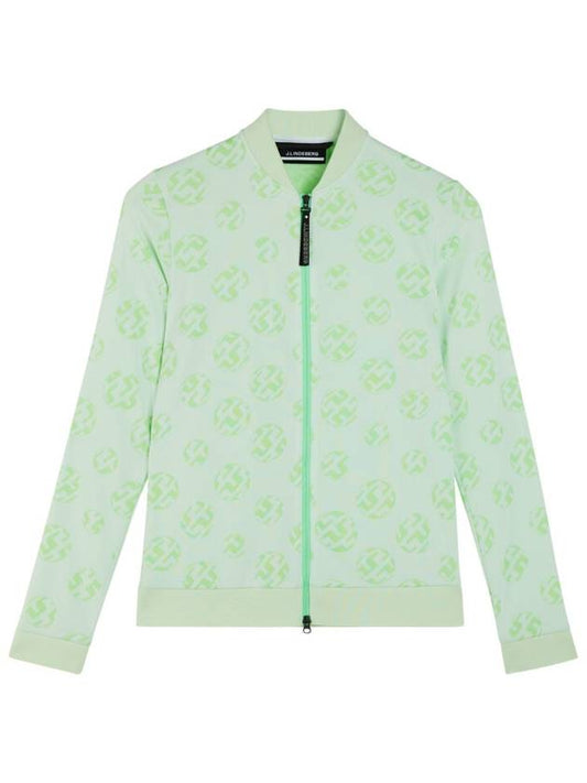 Sports Sphere Dot Jacquard Mid Layer Zip-Up Jacket Green White - J.LINDEBERG - BALAAN 2