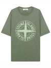 Stitch Logo Embroidered Short Sleeve T-Shirt Green - STONE ISLAND - BALAAN 1