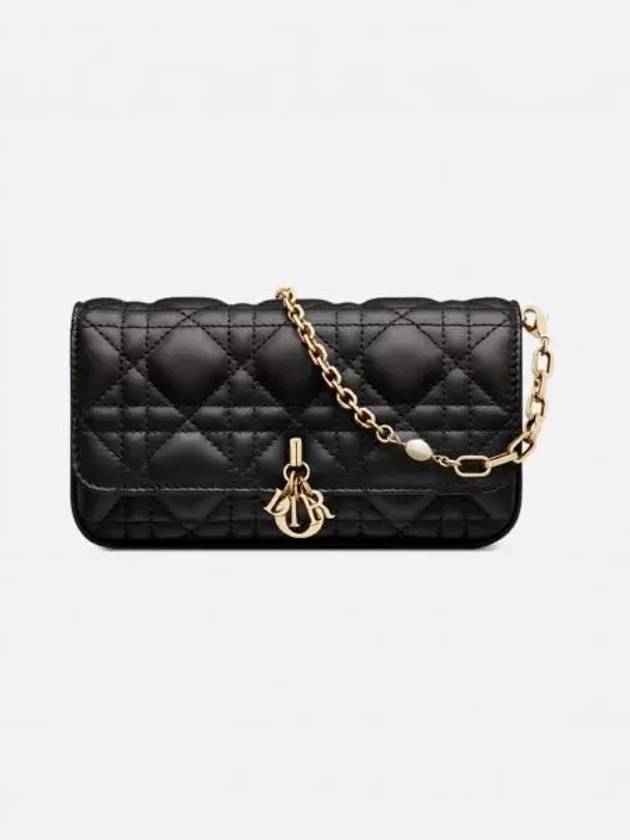 Lady Phone Cannage Lambskin Pouch Black - DIOR - BALAAN 2