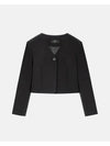 Colin office setup no-collar V-neck cropped short jacket black COLIN31BK - RAMUSTUDIO - BALAAN 1