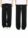 Embroidered Logo Cotton Wide Pants Black - GANNI - BALAAN 3